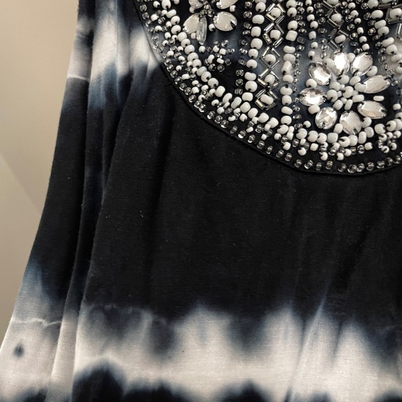 INC International Concepts Black and White Sleeveless Halter Maxi Dress - Picture 4 of 5